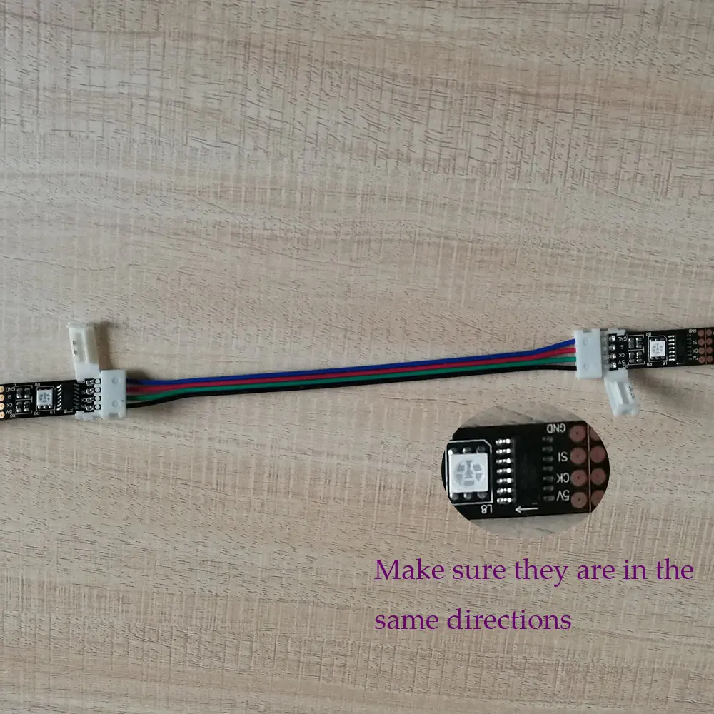 2pcs strips connect by connector