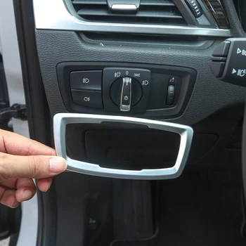 

For BMW X1 F48 2016-2018 ABS Matte Chrome Head light Headlight Switch Button Cover Trim Car Accessories For BMW X2 F47 2018
