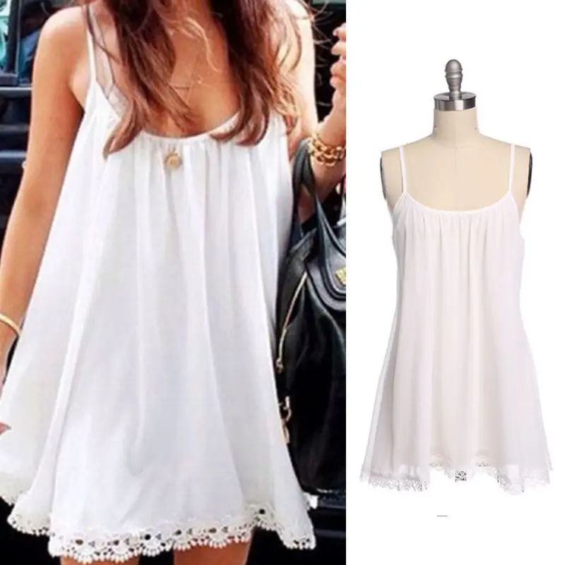 Retail font b Women b font Summer laces Lure font b Dress b font Vest Chiffon
