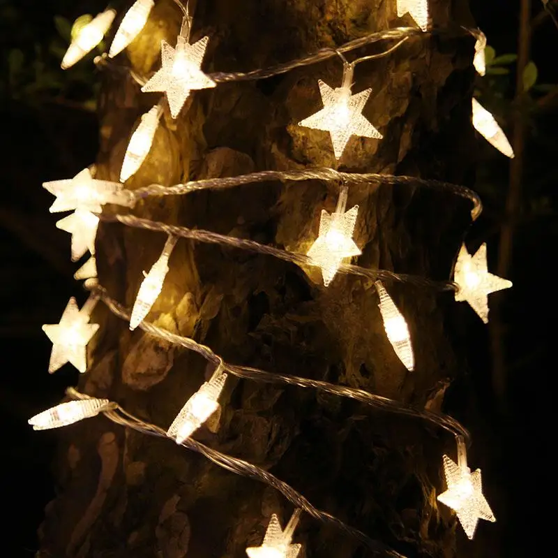 

2M 20 LED Fairy Christmas Lights Battery Operated Five-pointed Star LED string lights for Wedding Xmas Party Outdoor Indoor use
