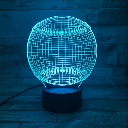 

Usb or Battery Powered Nightlight for Bedroom Decor 3d Lamp Sports Tennis Ball 7 Colors Changing Touch Sensor 3d Led Night Light