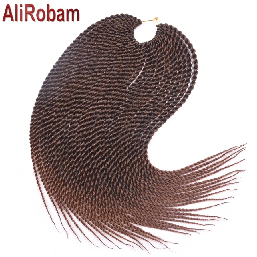 

Crotchet Braids Ombre Brown Grey Braided Hair Low Temperature Braiding Hair Extensions small Senegalese Twist 30 strands/pack