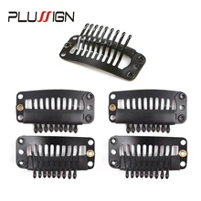 Plussign 10-50 шт./лот, коричневый, черный, резиновый парик, заколки и гребни для наращивания волос, 32 мм, в форме проволоки, парик, колпачок, клипсы для продажи