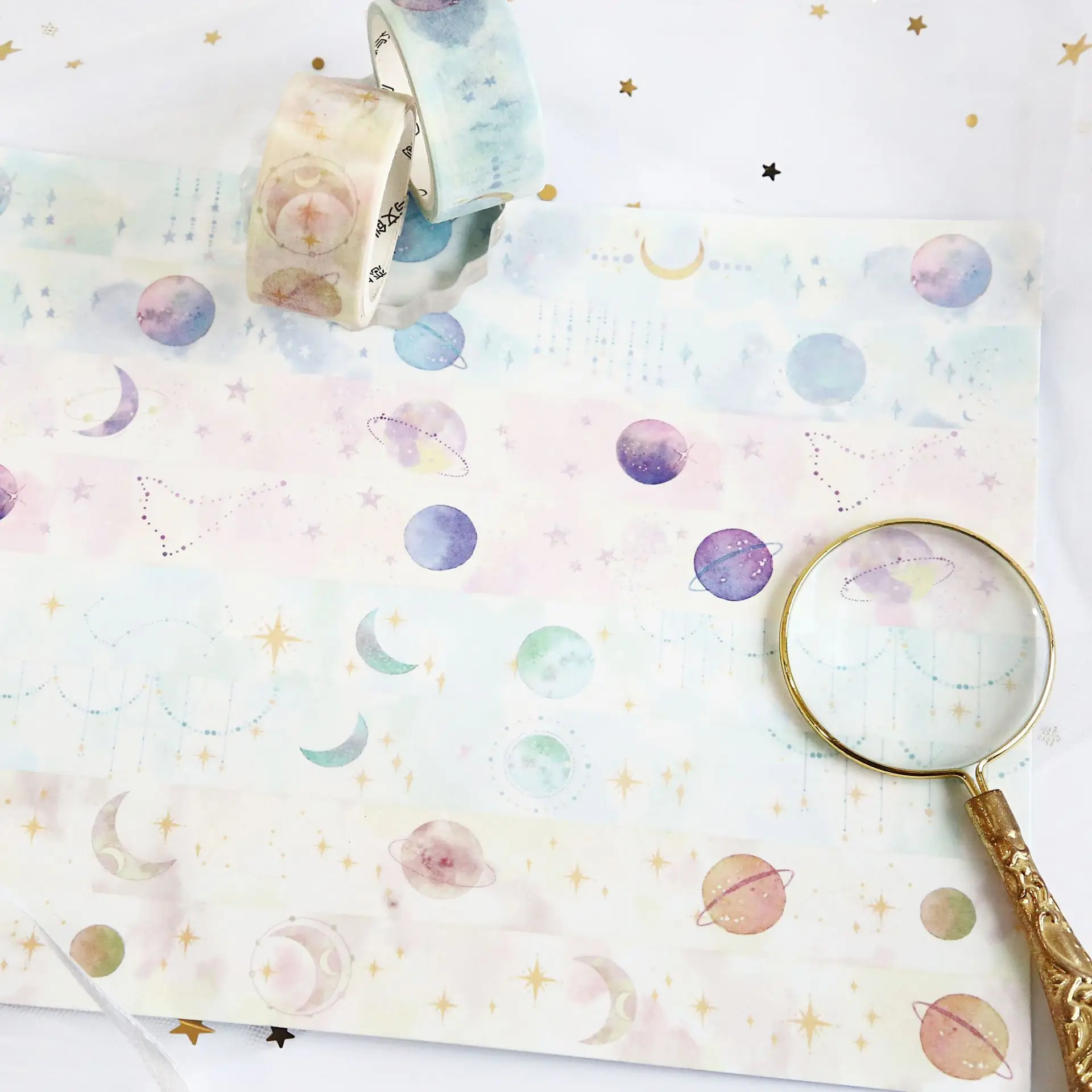 

2 cm Wide The One Love Space Star Decorative Washi Tape DIY Scrapbooking Masking Tape School Office Supply
