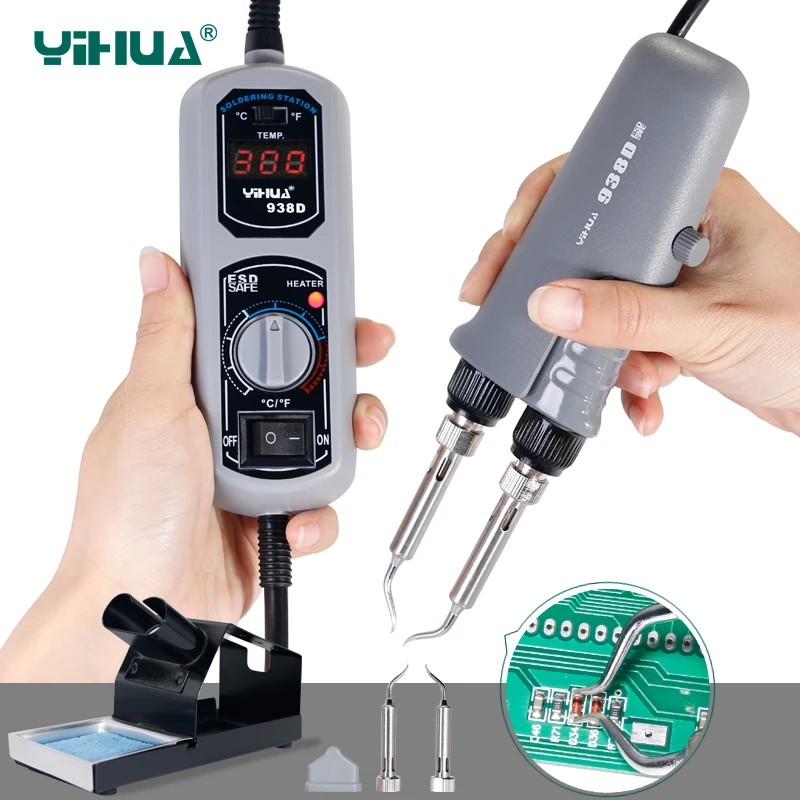 Переносные пинцеты YIHUA 938D паяльная станция 110 В 220 пинцет сварочный
