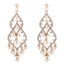 8.5 cm de Lujo de La Perla Pendientes de Araña de La Vendimia Largo de Novia Damas de Honor de La Boda de la Joyería Earing Pendientes Pendientes Brinco