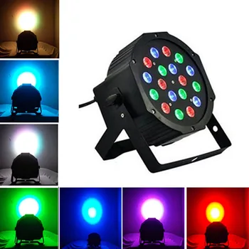 

MARSWALLED 18W 18 LED RGB LED Stage Light DMX512 Stage Lighting Master-Slave for Family Party Disco DJ KTV Wedding Night Club