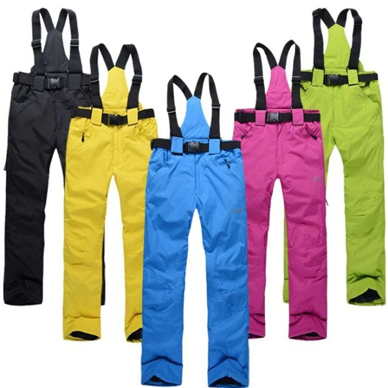 NEW STYLE Men Ski Pants Suspenders Ski Trousers Waterproof Warm Outdoor