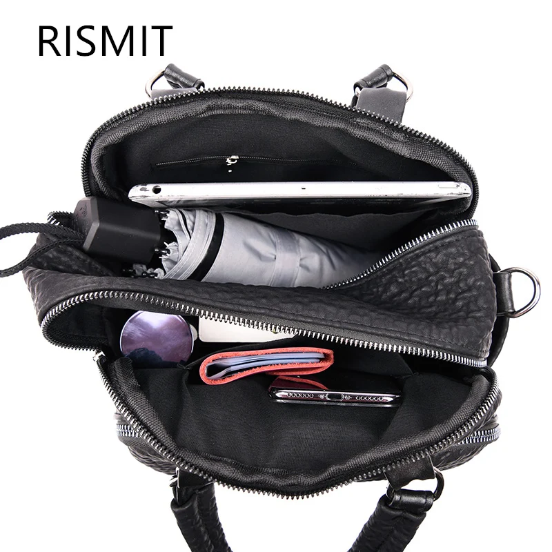 Mochilas Новое поступление Rismit 2019 Nueva Mochila De Cuero Pu Para Mujer Escolar Informal Chica Adolescente multifunciãn Gran