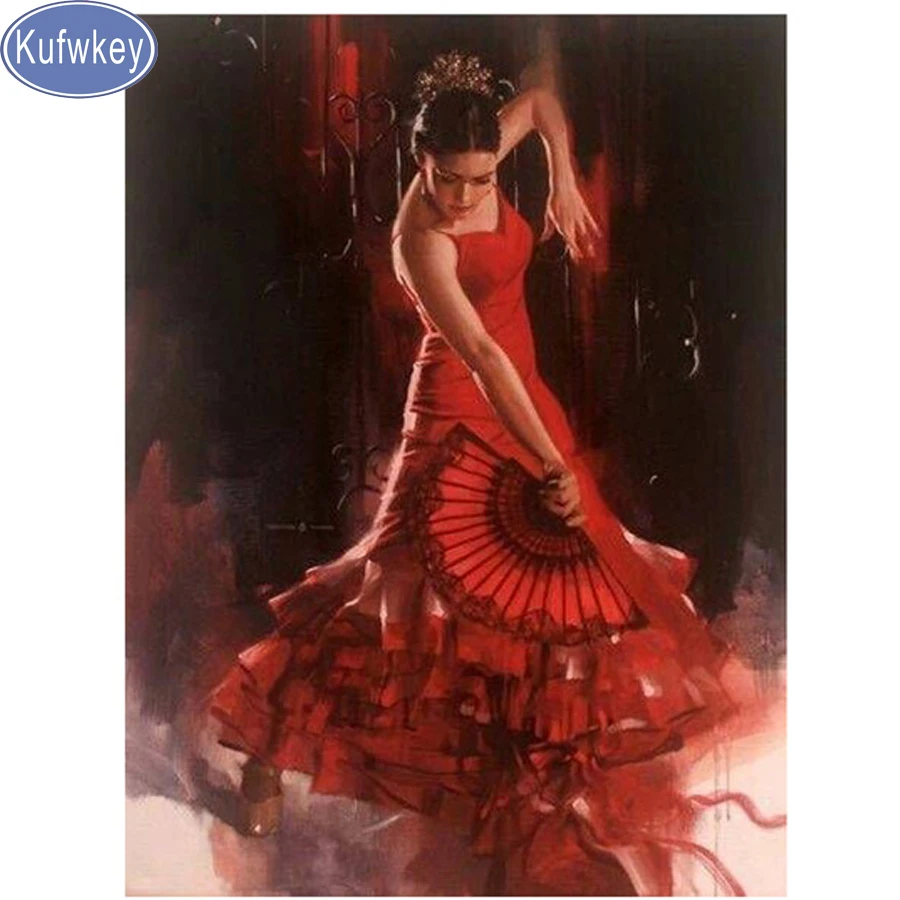 

Full Square Drill 5D DIY Diamond Painting dancing beauty 3D Embroidery Cross Stitch Mosaic modern Bedroom Decor