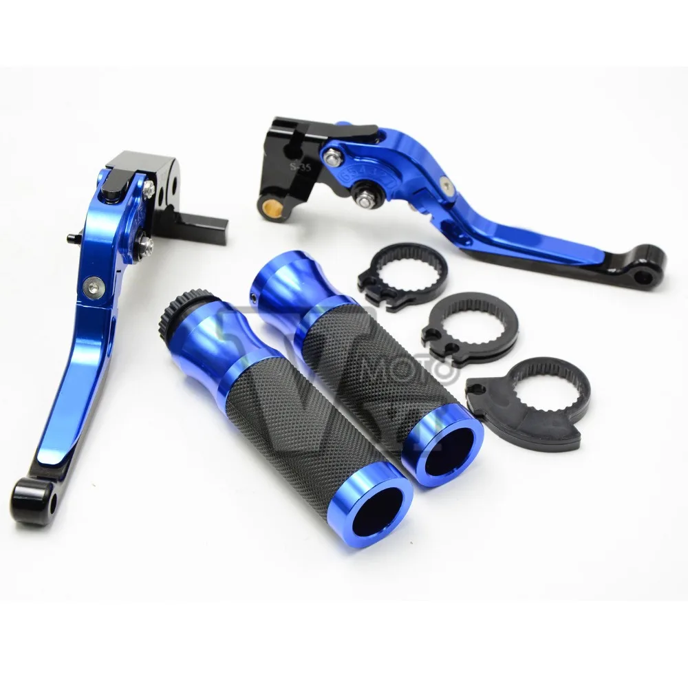 

7/8''22mm CNC Folding Brake Clutch Lever Handlebar Hand Grips Set For SUZUKI GSXR 600/750 GSX-R 600/750 2006 2007 2008 2009 2010