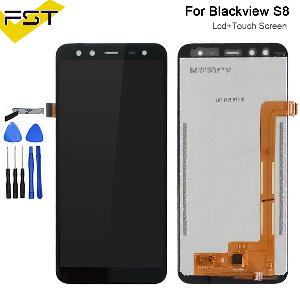 Черный Для 5,7 дюймов BlackView S8 ЖК-дисплей+ сенсорный экран ЖК-дигитайзер стеклянная панель Замена+ Инструменты