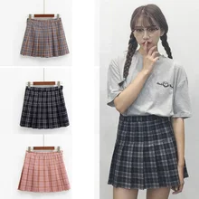 Новые женские мини юбки с высокой талией юбки Harajuku милые плиссированные клетчатые юбки женские офисные юбки#259