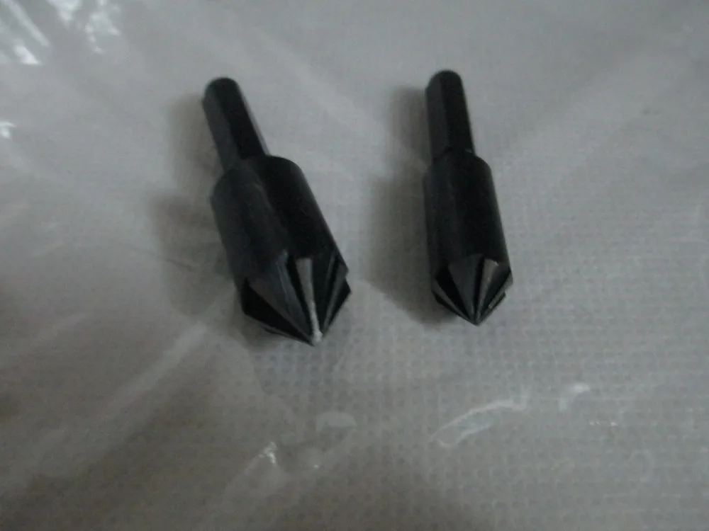 3Pcs 90 Degree 1/4 Hex Shank Countersink Drill Bit 5 Flute 12-19mm Woodworking Counter Sink Chamfering Debur Tool Set