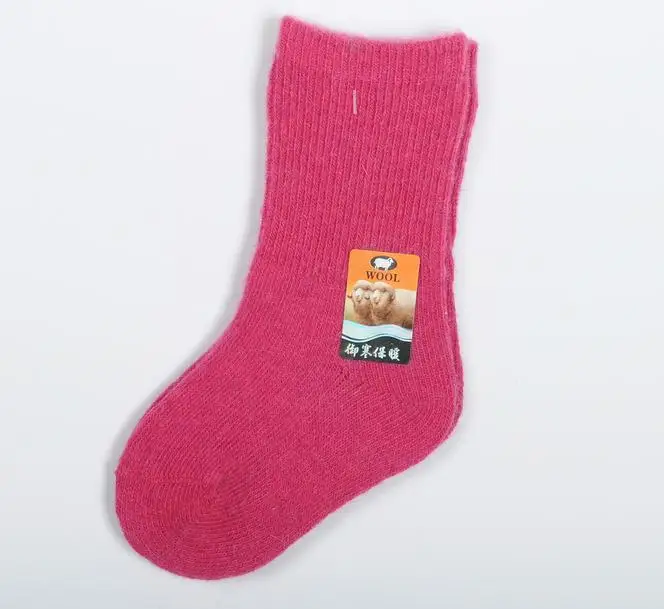 Шерстяные Носки для мальчиков и девочек от 0 до 3 лет теплые чулочно-носочные изделия для маленьких детей, детская осенне-зимняя одежда спортивные носки 10 пар в партии - Цвет: Красный