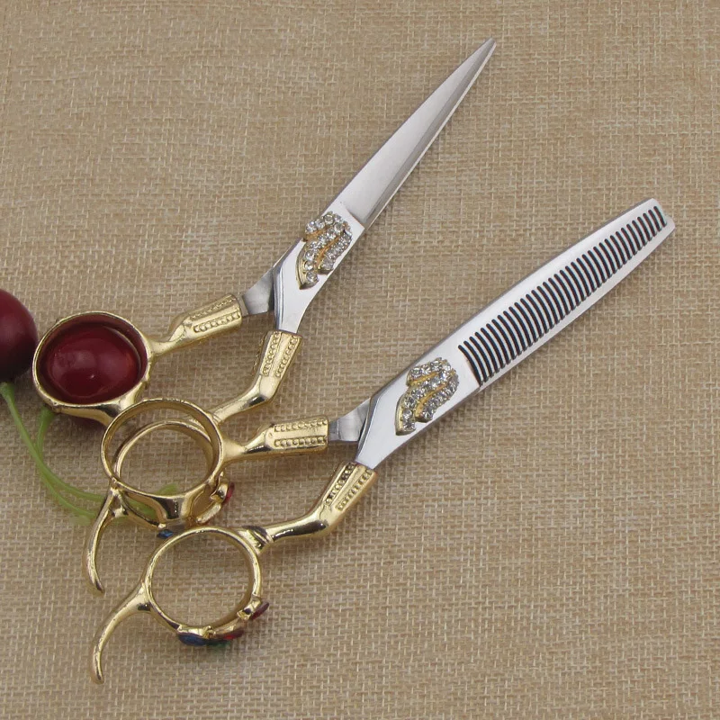 Golden Titanium 5.5 Inch High Quality Hairdresser Hair Scissors Set Top