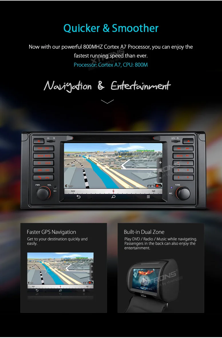 Top XTRONS 7" HD Car DVD Player 2 din Radio DAB+Canbus GPS Navigation For BMW 5 Series E39 M5 1999-2003 / 7 Series E38 1994-2001 11 Top XTRONS 7" HD Car DVD Player 2 din Radio DAB+Canbus GPS Navigation For BMW 5 Series E39 M5 1999-2003 / 7 Series E38 1994-2001 11