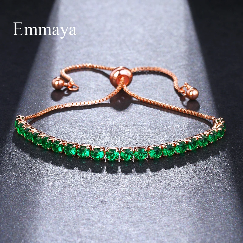 

EMMAYA Brand Simple Bezel Setting Tiny Cubic Zirconia CZ Zircon Crystal Adjustable Bolo Bracelets for Women Gift Party
