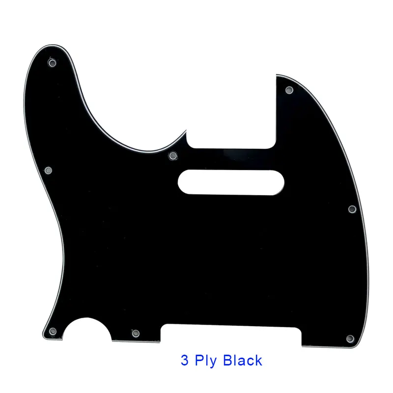 Pleroo Гитары аксессуары для левой руки Pickguards для американский Стандартный Tele гитара Telecaster 8 Винт гитара отверстия защитная пластина - Цвет: 3 ply black