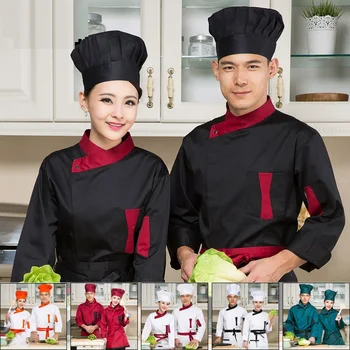 

(Hat&Shirt&Apron) Italian chef's clothes West pastry long-sleeve work uniforms French restaurant overalls Catering stuff