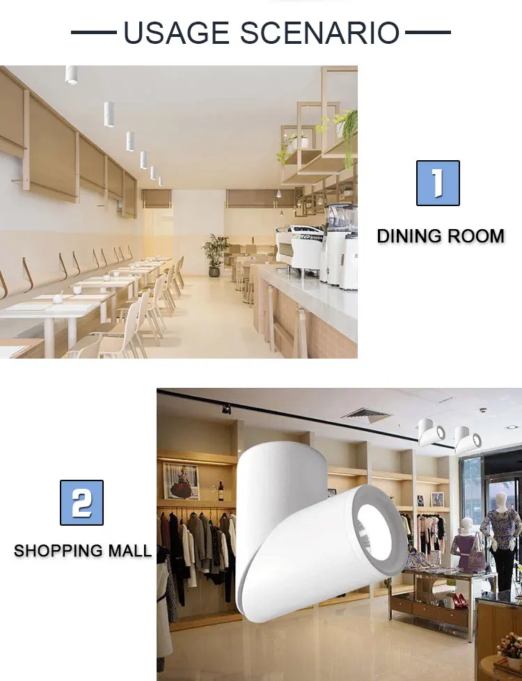 Rotatable Ceiling Surface Mounted, Aluminum Cylinder Led Ceiling Lights 7W,10W ,15W White Housing Factory Price