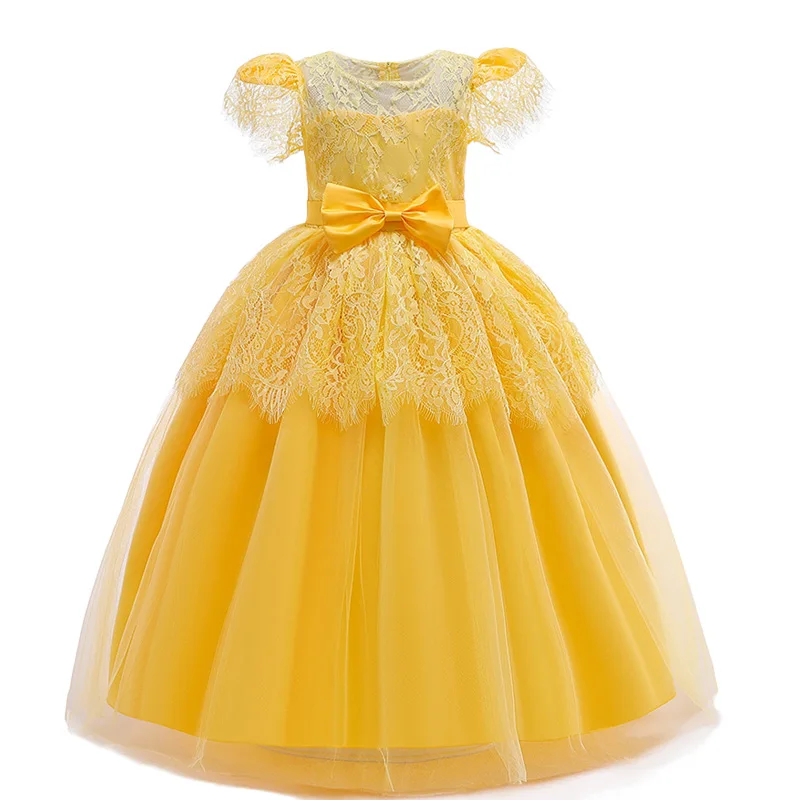 

2019 Summer Kids Party Dresses For Girls Wedding Dress Children Lace Princess Dress Teenage Girls Clothing 5 6 7 8 10 12 14 Year