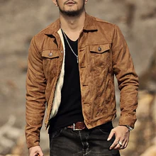 2016 neue winter marke lederjacke männer dünne kurze stehkragen bomberjacke faux leder moto biker mantel wildleder