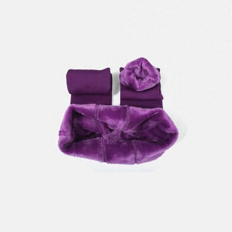 SALSPOR/теплые женские бархатные зимние лосины до лодыжки для йоги, сохраняющие тепло однотонные штаны с высокой талией, большие размеры, женские Леггинсы для йоги - Цвет: Purple