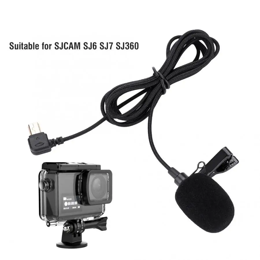Универсальный портативный микрофон 1 5 м с зажимом usb для экшн камеры SJCAM SJ6 SJ7 SJ360