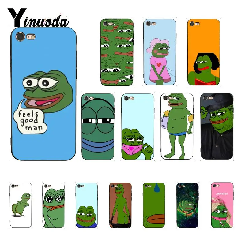 Yinuoda интернет Meme Smug Frog Pepe TPU Мягкий силиконовый черный чехол для телефона iPhone 6S 6plus