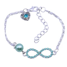 JKJ европейский и американский Алфавит браслет 8 восемь браслет со знаком бесконечности и посеребренный браслет