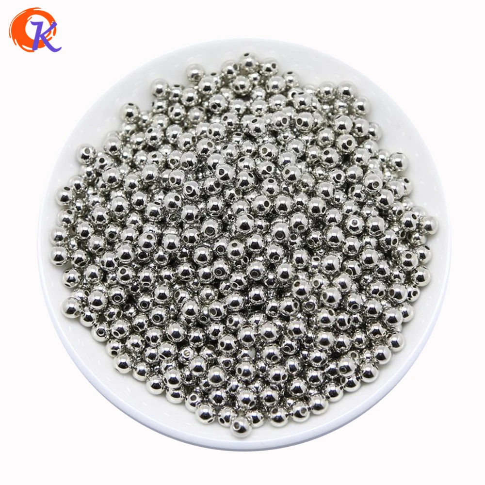 

Cordial Design Wholesale 1000Pcs Rhodium Color Smooth Round Plastic Spacers Beads 4mm For DIY Kit Making Not Metal CDWB-518001-1