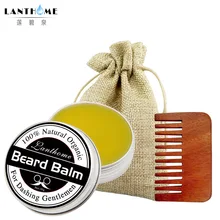30 г подарок натуральное масло для бороды кондиционер Бальзам для бороды на рост бороды и органический бальзам для усов укладка бороды с Расческой набор