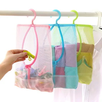 

Polyester Mesh Hanging Bag Clothing Toy Organizer Multi-purpose Waterprool Bag Storage Sundries Pouch For Closet Rack Hanger