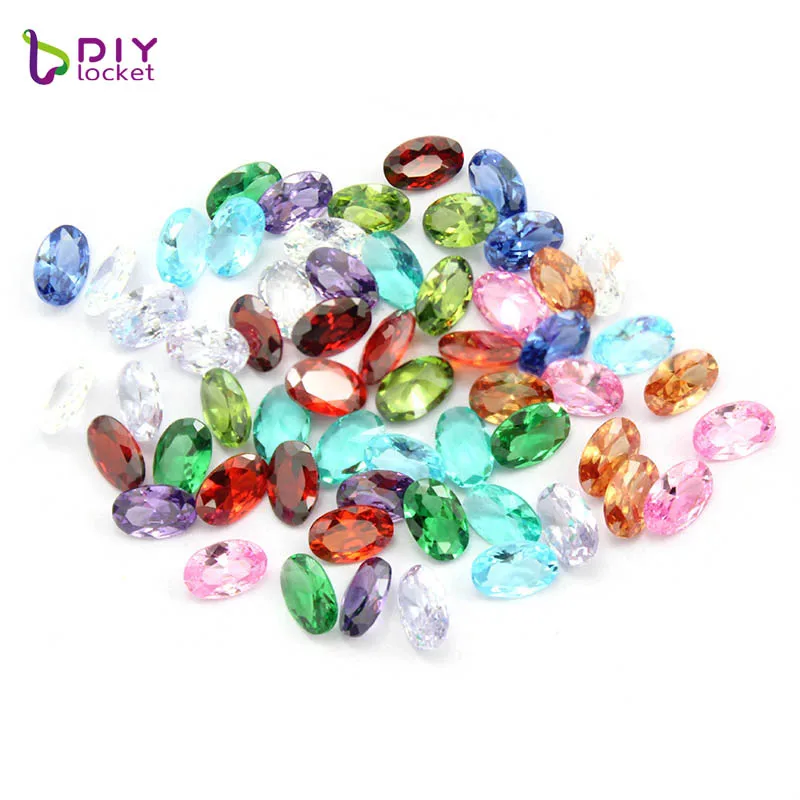 

12pcs/lot Mini Colorful Crystal Oval Zircon Floating Charms For Glass Locket LSFC479
