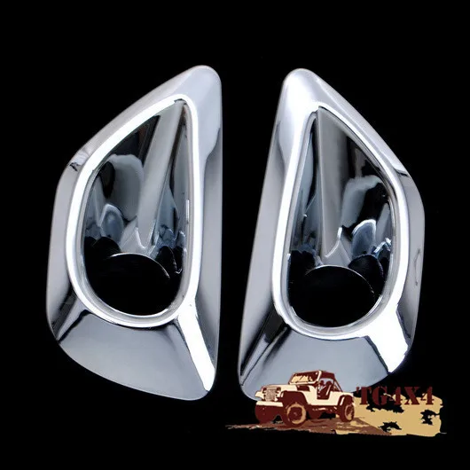 

Silver Chrome Front Fog Light Lamp Cover Kits for 2014 Jeep Grand Cherokee Foglight Frame Free Shipping