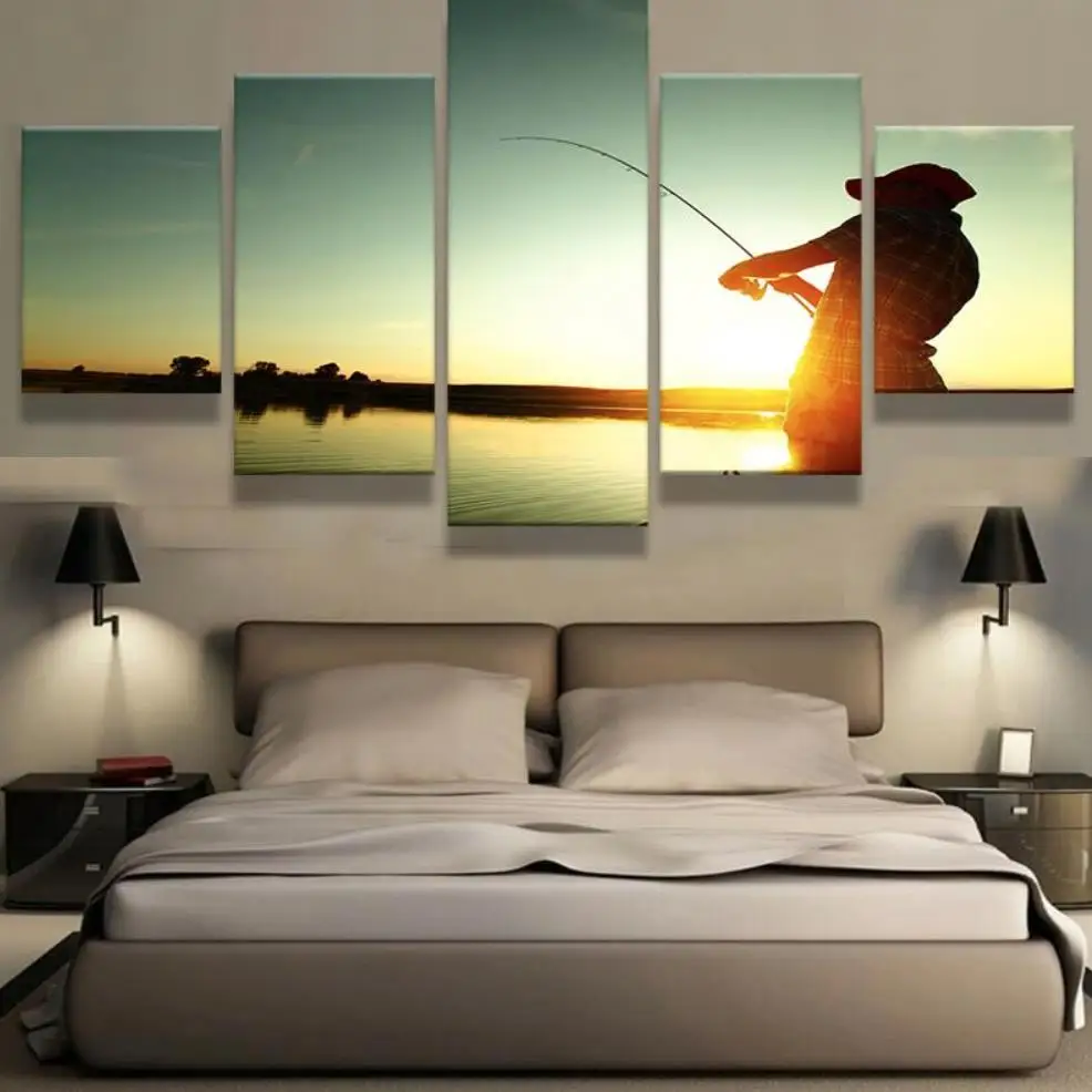 Fisherman Fishing Sunset