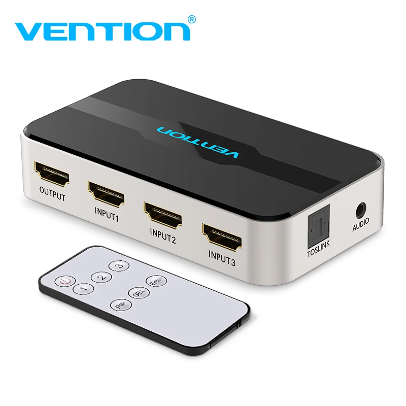 Tions HDMI Splitter 3 Eingang 1 Ausgang 4 K 3 Port HDMI Switcher Swtich HDMI mit Toslink Audio 3D 2160 P Für Xbox 360 PS4 Smart TV Online