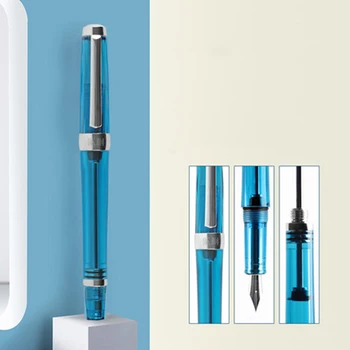 

New negative pressure pen business office transparent color resin student with pen expensive tip a second ink