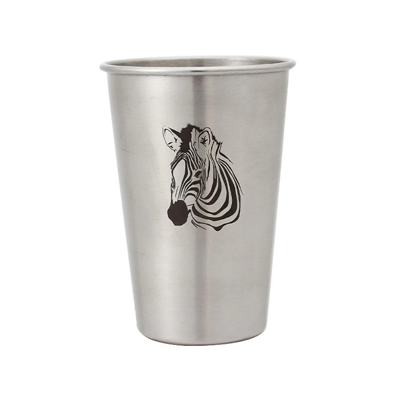 New Stainless Steel Beer Cup Pint Cup Tumbler Metal Tea Coffee Mug Flamingo Zebra Deer Animal Cold Water Beer Mugs (9)
