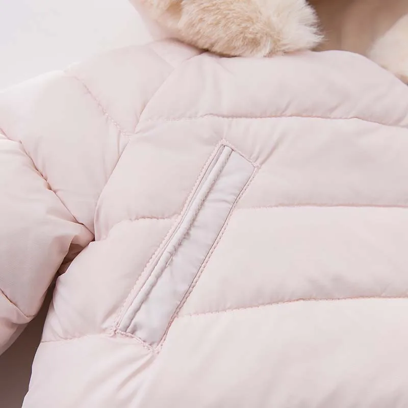 DB6319 dave bella/зимние модные куртки для маленьких девочек верхняя одежда с капюшоном для маленьких девочек милое детское пальто высокого качества