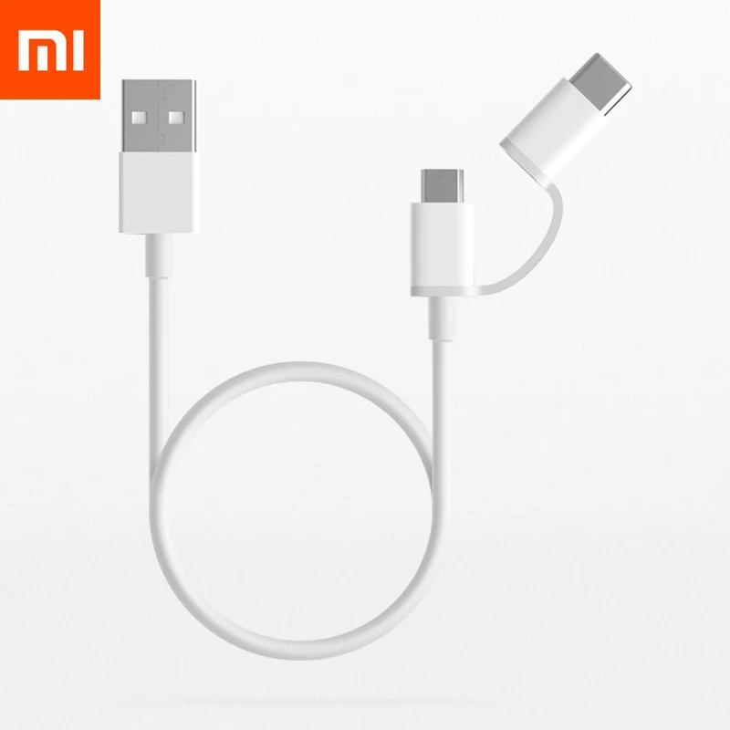 

Original Xiaomi 2 in 1 USB Micro Type-C Cable 100cm Sync Safe Fast Quick Charger Data Type C Charging Cable 30cm Charger Cable