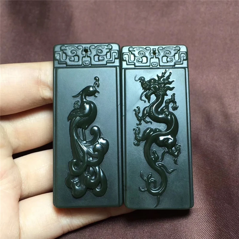 Синьцзян хотян Yuqingyu дракон феникс парные Подвески hp38
