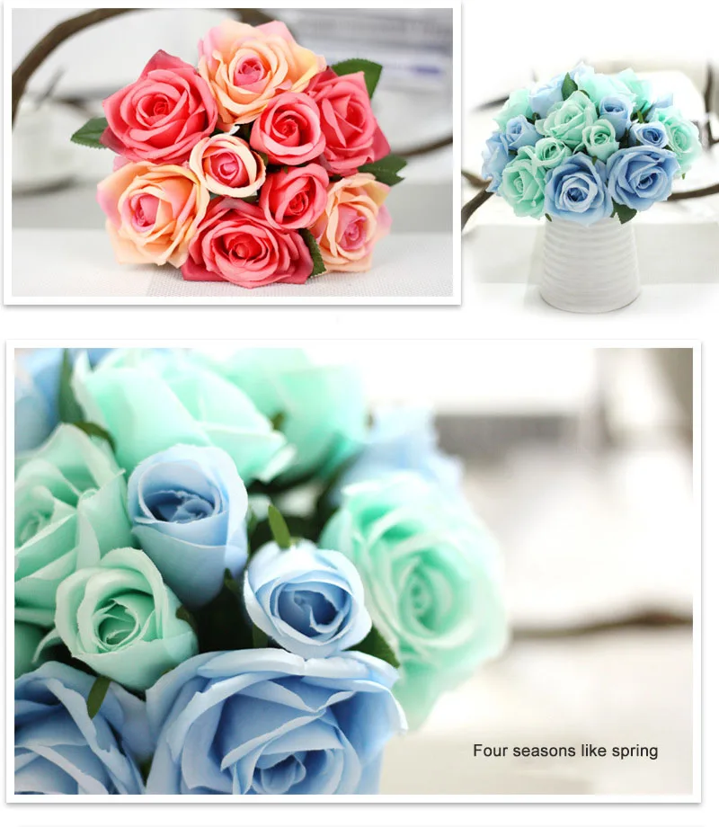 roses artificial flower bouquet wedding party decoration  (23)