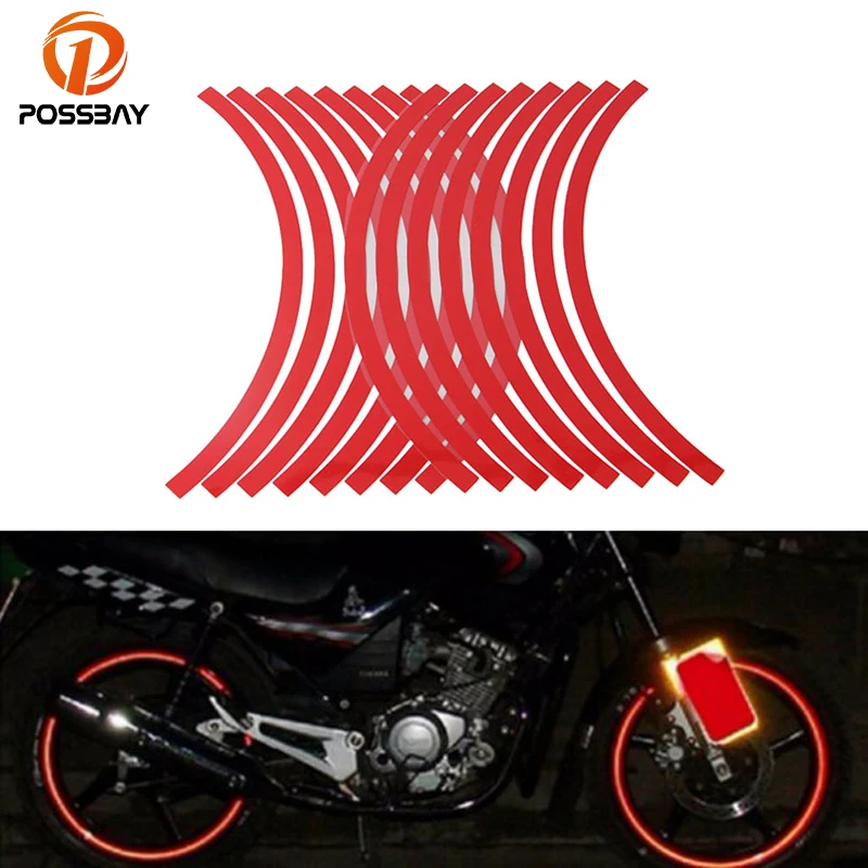 Buy 16Pcs Strips 10'' 12''Car Auto Wheel Sticker Red