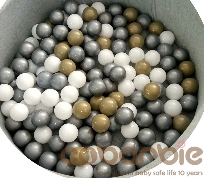 Ideal 50pcs/lot Silver Grey Gold Soft Plastic ToyBalls Water Pool Ocean Wave Ball Baby Funny Toys Stress