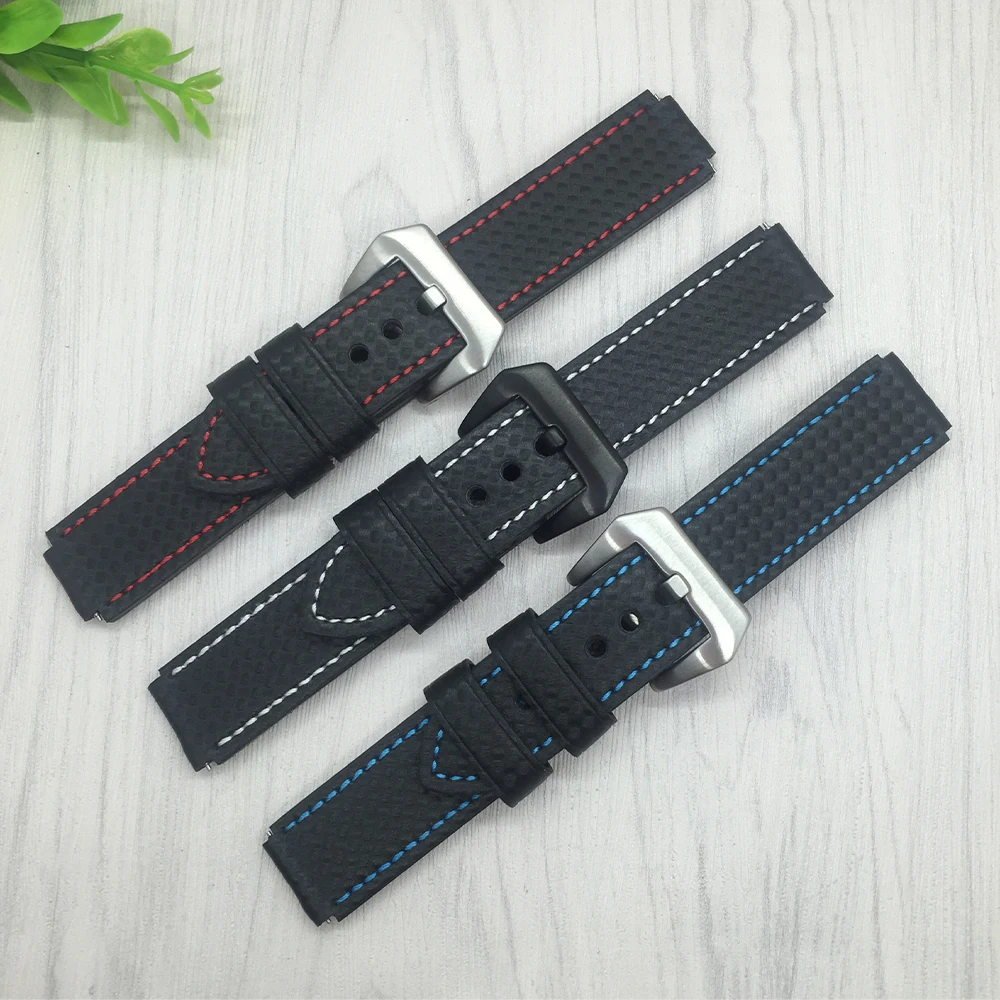 Prix pour En fiber de carbone motif bracelet 22x18mm qualité bracelet en cuir pour huawei watch rapide libération de remplacement en cuir bracelets montres Prix pour En fiber de carbone motif bracelet 22x18mm qualité bracelet en cuir pour huawei watch rapide libération de remplacement en cuir bracelets montres