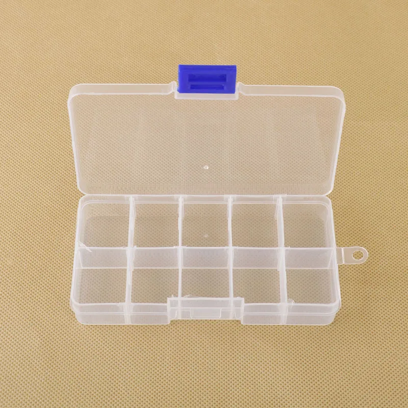 

High Quality 10 Lattice Slots Compartment Adjustable Jewelry Necklace Clear Storage Box Case Holder Craft Organizer Hot