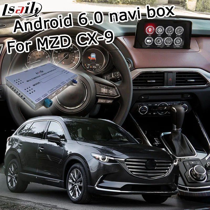 

Android 6.0 GPS navigation box for Mazda CX-9 with joystick control Carplay youtube google play video interface box waze yandex