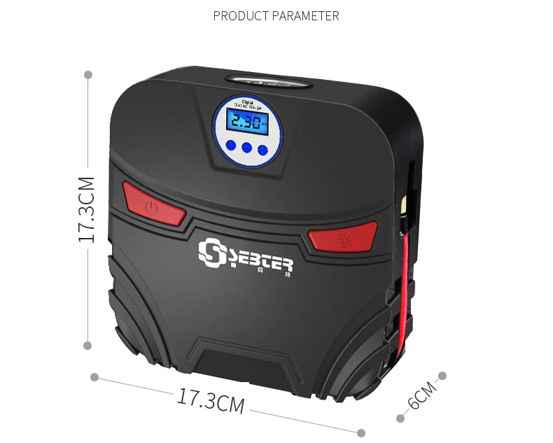 SEBTER автомобильный надувной насос 12 В, электронный дисплей, шиномонтажный насос, автомобильный воздушный компрессор, светодиодный насос для автомобиля, лодки, кровати, аксессуары